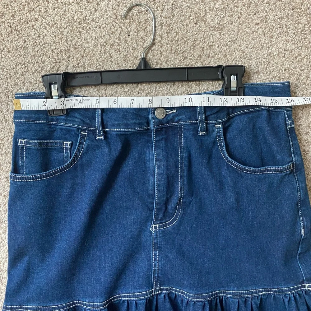 NWOT Free People Jordan Maxi Skirt We the Free Deep Blue Wash Size 12 - Picture 8 of 8